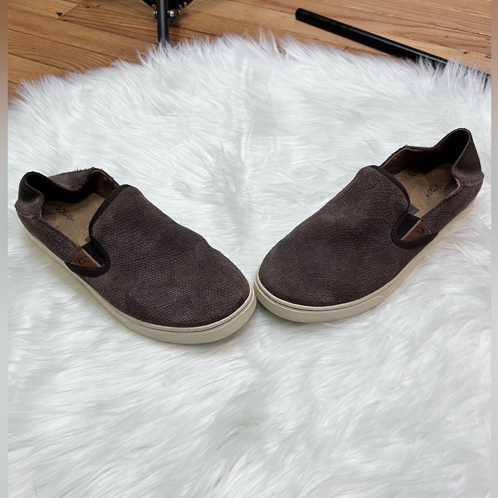 Olukai Pehuea Dark Java Honu/Java Leather Slip On… - image 3